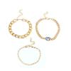 Pulsera de cadena gruesa con forma de grano geométrico incrustada de diamantes, estilo europeo y americano transfronterizo, juego de pulseras, moda, clásico, estilo retro
