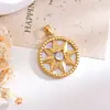 Accesorios para Joyería DIY Estrella de Ocho Puntas Chapada en Cobre Dorado Microincrustada con Circonita Colgante para Collar Accesorios de Diseño Simple Japonés y Coreano