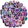 50 Pegatinas Moradas de Muñeca Fantasma Gótica Calavera Personalidad Thriller Graffiti Pegatinas Decorativas