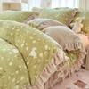 Juego de Cuatro Piezas de Cama de Terciopelo de Leche Cálido Engrosado de Invierno Funda de Edredón de Felpa de Dibujos Animados Ropa de Cama Cubierta de Cama Juego de Tres Piezas de Cama Sábanas
