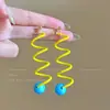 Pendientes de botón redondos con colgante de aguja de plata estilo coreano, Pendientes de botón de temperamento simples y a la moda, Pendientes versátiles de nicho de alta gama