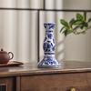 Candelabro de Cerámica Azul y Blanco Estilo Chino Adornos Sala de Estar Mesa de Centro Luz de Entrada Candelabro de Porcelana de Lujo Decoración Accesorios Suaves para el Hogar