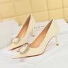 3265-AK6 Zapatos de banquete de moda de estilo europeo y americano para mujer, tacones altos de aguja, corte bajo, hebilla de diamantes de imitación puntiagudos, zapatos de una sola capa, tacones altos para mujer
