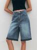 Amazon Tume Comercio Exterior Europeo y Americano Suministro Transfronterizo Vintage Sueltos de Cintura Alta Casual Moda Vaqueros Cropped para Mujer