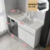 Directo del fabricante: Gabinete de lavandería para balcón de aluminio tipo panal con lavadora de carga frontal integrada y lavabo para ropa