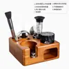 Set de Prensador de Café Mango de Madera Maciza Soporte Distribuidor Prensador 58mm Base de Almacenamiento Universal para Utensilios de Café