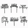 Nueva Decoración Creativa para Pastel de Cumpleaños Corazón Negro y Dorado Acrílico Topper para Pastel Suministros de Decoración para Hornear Fiestas