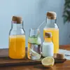 Restaurante Homestay Botella de Vidrio para Bebidas de Jugo Té con Leche Hervidor de Agua Fría Simple Resistente a Altas Temperaturas Corcho Botella para Infusión de Vino de Ciruela