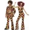 Nova Roupa de Performance para Cantores de Bar Suit Xadrez de Sarja Retrô Anos 80 Homens e Mulheres Roupa Ala Casal Atacado