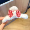Presilha de Cabelo de Pelúcia Outono e Inverno para Mulheres, Piranha de Cabelo Grande Fofa com Design de Urso e Coelho, Presilha de Tubarão para Penteados, Acessório de Cabelo Grande