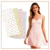 Tecido Estampado de Corações para Roupas Femininas, Tecido Crepe com Textura de Corações Pequenos Estilo Primavera-Verão, Tecido para Vestidos Femininos e Vestidos Slip