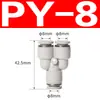 Conector Neumático Recto PU Bidireccional PV Tri-vía Tipo T Tipo Y Cuatro Vías Cinco Vías Conector Manguera de Aire 8MM Negro y Blanco