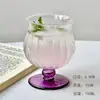 Copa de Vidrio Morado Estilo Ins, Copa Vintage de Pie Corto, Copa para Vino Caliente, Copa para Jugo, Copa para Licor, Copa de Champaña, Copa para Cóctel
