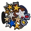 Patch Bordado de Computador Estrela de Cinco Pontas Pequeno Patch de Tecido Bordado com Fio Dourado e Prateado com Suporte Adesivo para Roupas Patch Sem Costura Venda por Atacado