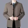 Chaqueta de Gama Alta Nueva 2025 Primavera y Otoño Chaqueta Ejecutiva para Papá Casual de Negocios Tops para Cuadros de Mediana Edad y Mayores