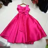 Nanyou Diseño Nicho Europeo y Americano Estilo Francés Vestido de Gala Grande Acampanado Floral Tridimensional sin Espalda