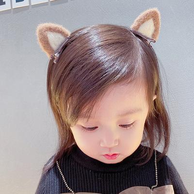 兔耳朵BB发夹女孩头饰小熊猫耳发卡可爱刘海鸭嘴夹超萌儿童发饰