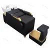 Cama de Shampoo Semi-Reclinável para Salão de Cabeleireiro, Salão de Beleza, Cama de Lavagem, Cadeira de Shampoo Estilo Leve de Luxo