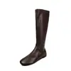 Botas Largas Elásticas Super Elásticas para Mujer Botas Adelgazantes Otoño Invierno Nuevas Punta Redonda Cremallera Lateral Botas Hasta la Rodilla Botas Elásticas para Mujer Botas Individuales