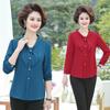 Camiseta Elegante de Primavera para Mães, Novo Estilo 2026, Camisa Básica Estilosa para Primavera e Outono para Mulheres de Meia-Idade de 40-50 Anos