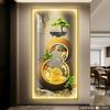 Agua Corriente Atrae Riqueza, Pintura de Luz en la Entrada, Entrada de Nuevo Estilo Chino, Sala de Estar Fantasiosa de Alta Gama, Mural de Pared de Fondo para Pasillo
