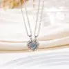 TEMU Mais Vendido Colar em Camadas Sol e Lua Entrelaçados Feminino Personalidade Europeia Americana Design de Sol e Lua Cravejado com Strass Joia de Mão para Casal