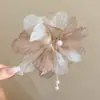 Elegante Pasador de la Dinastía Han Peine en Forma de U Artefacto para el Cabello Pasador con Cabeza de Bola Estilo Antiguo Adorno Fijo para el Cabello para Mujeres en la Parte Posterior de la Cabeza