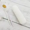 Caja de cepillo de dientes a rayas para viaje, vaso para lavar portátil, juego de vaso para cepillo de dientes, cilindro de dientes para cepillo de dientes, cepillo de dientes simple nórdico