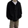 Suéter de Punto con Capucha Estilo Retro Americano Gris 8XL para Hombre, Suéter Grueso de Invierno Estilo Perezoso, Chaqueta Sudadera Capa Interior