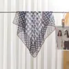 [Nuevos Productos 2025] Bufanda de Hilo Xili de Verano de Alta Gama Bufanda de Seda Bufanda Cuadrada de 70 Explosiones Blanco y Negro Puntos de Ola Pequeña Ligera