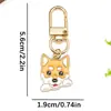 8 Chaveiro de Liga de Zinco em Forma de U Cachorro Schnauzer Corgi Jingba Gotejamento de Óleo Desenho Animado Pingente de Chave de Mochila
