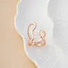 Anillo Minimalista de Línea Irregular con Diseño Abierto Ajustable, Presentando una Superficie Sencilla y Elegante