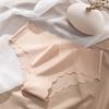 Calzones de Seda de Hielo de Cintura Baja Sexy Talla Grande Ondulados para Mujer de Una Pieza de Alta Elasticidad Sexy para el Cuerpo Ropa Interior sin Costuras para Mujer