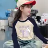 2026 Nuevo Estilo Polar Térmico Moda Capa Base Otoño Invierno Niñas Dulce Elegante Bloque de Color Patchwork Camiseta de Manga Larga