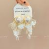 Aretes de Flores de Perlas Blancas Super Hada Estilo Francés Moda para Mujer Socialité Elegantes de Alta Gama Exagerados con Borlas Nuevo Estilo