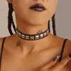 Gola de Metal Punk Dark Punk Europeia e Americana Transfronteiriça, Colar de Veludo Versátil Doce e Cool Estilo Hip-Hop para Mulheres