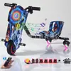 Fornecimento exclusivo transfronteiriço de carro elétrico de drift inteligente para crianças, kart de drift de três rodas, carro de drift de assento único com rotação de 360 graus