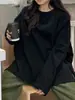 Camiseta Diaria para Ir al Trabajo para Mujer, Manga Larga, Estilo Otoño 2025, Estilo Coreano, Holgada de Longitud Media, Top Camiseta Blanca para Capa Interior