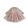 Vestido de Patchwork de Canalé Liso con Volantes a la Moda 2026 Nuevo Estilo para Bebé Niña Estilo Otoño Falda para Niñas Versátil Diario