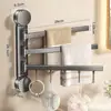 Nuevo Gancho de Ventosa Toallero Giratorio Estante de Almacenamiento sin Taladro Montado en Pared Barra para Toallas de Baño Estante de Almacenamiento con Múltiples Barras