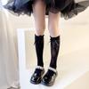 25 Calcetines de Malla Finos de Verano para Niñas Lazo Lolita Hongo Largos Calcetines de Princesa Calcetines de Caña Media para Niños