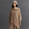 Moda Feminina Cashmere Elegante Casual Versátil Xale Manto Outono Inverno Novo Estilo Old Money Cor Sólida Xale Quente