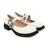 Comercio exterior boca gruesa 2024 Zapatos Mary Jane para mujer con zapatos pequeños de cuero Zapatos retro franceses lazo nuevos zapatos de tacón bajo