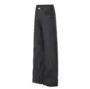 Jeans de Mezclilla Cruda de Pierna Ancha con Bordes de Bolsillo Bordados, Nuevo Estilo de Primavera para Hombres, Pantalones Largos Casuales Sueltos Adelgazantes para Mujeres, Modernos