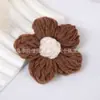 Flor de Crochê Criativa em Blocos de Cor Flor Pom Pom Acessórios de Flor de Crochê Doces Presilhas de Cabelo e Acessórios de Cabelo Fofos em Estilo Coreano