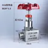 Válvula Agulha J21W-160P Aço Inoxidável 304 Rosca Macho/Fêmea