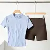Top de Yoga Feminino Camiseta Esportiva para Verão, Secagem Rápida Respirável Manga Curta Roupa Fitness para Tênis, Corrida e Ciclismo