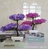 Simulación de pino de bienvenida, planta en maceta, planta verde de interior, pequeño bonsái de escritorio, flor falsa, decoración para el hogar