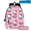 3D Nuevo Producto HelloKitty Dibujo Animado Lindo Sanrio Hello Kitty Mochila Estudiante Bolsa Escolar Estuche Dos Piezas Set