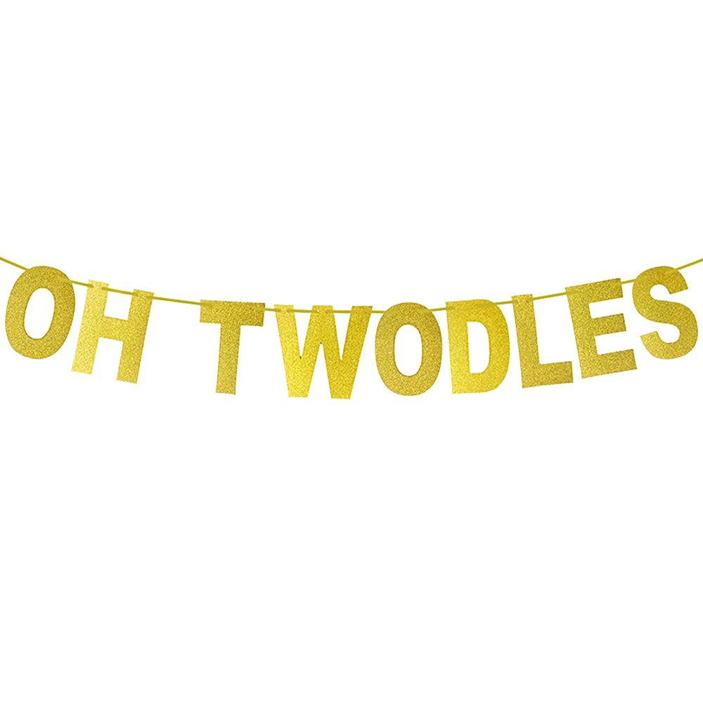 闪粉金色OH TWODLES拉旗